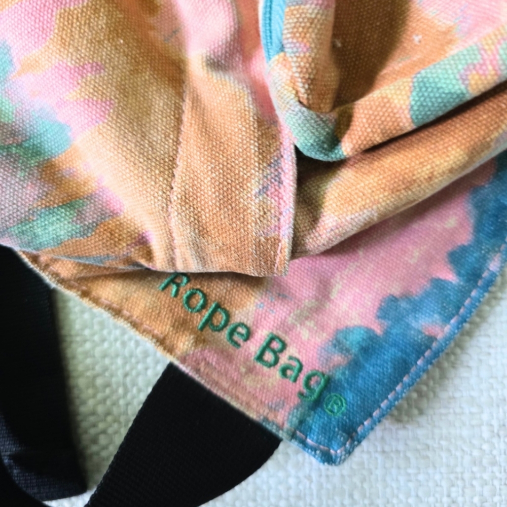 KAVU Rope Bag Canvas Crossbody Sling Backpack Purse Coastal Tie Dye Pattern - Picture 3 of 6